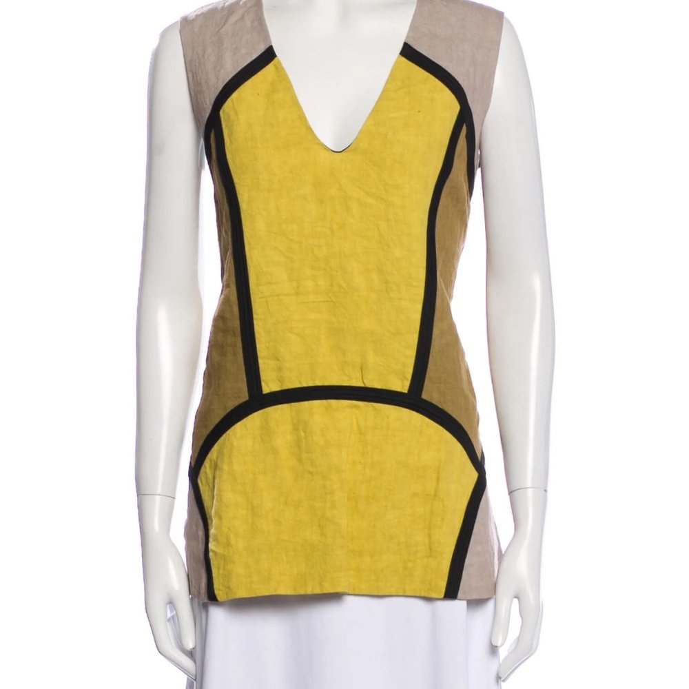 Marni Colorblock Pattern V-Neck Top IT42  US8 EUC